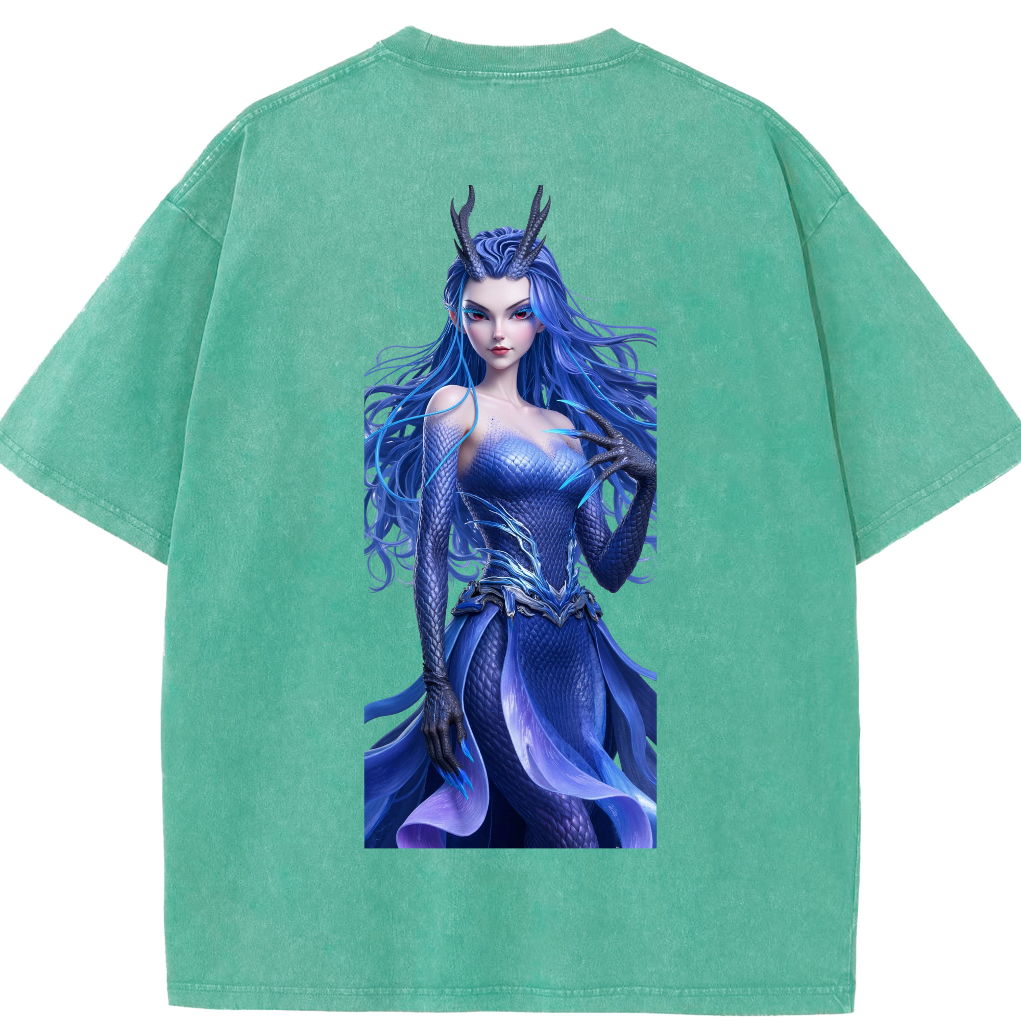 （画像用） Ne Zha 2 ナタ 魔童の大暴れ 綿100% ヴィンテージ風 半袖Tシャツ（背面プリント）